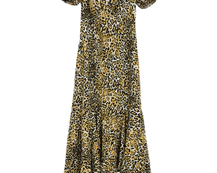 PrettyLittleThing Leopard Print Puff Sleeve Midi Dress