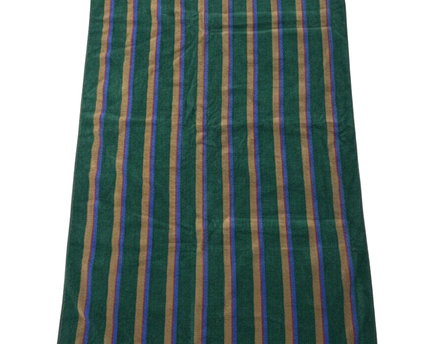 Vintage Burberrys Green Striped Terry Cloth Bath Towel W/Box