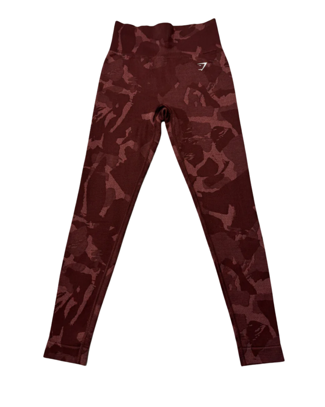 Gymshark Burgundy Camo Adapt Seamless Leggings