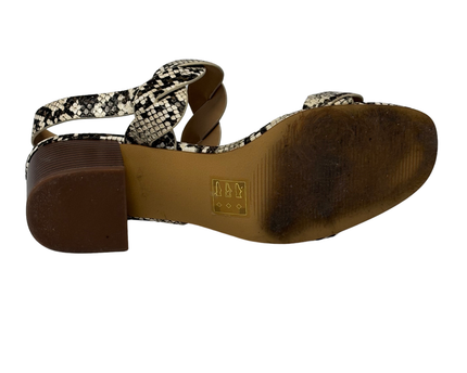 Market & Spruce Snakeskin Braided Block Heel Sandals