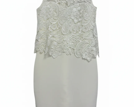 CLUBL White Lace Overlay Bodycon Dress