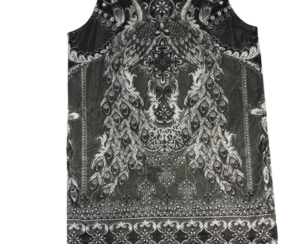 Adidas Black/White Paisley Mesh Basketball Style Tank Top