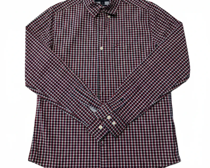 Tommy Hilfiger Red/Blue/White Gingham Check Slim Fit Shirt