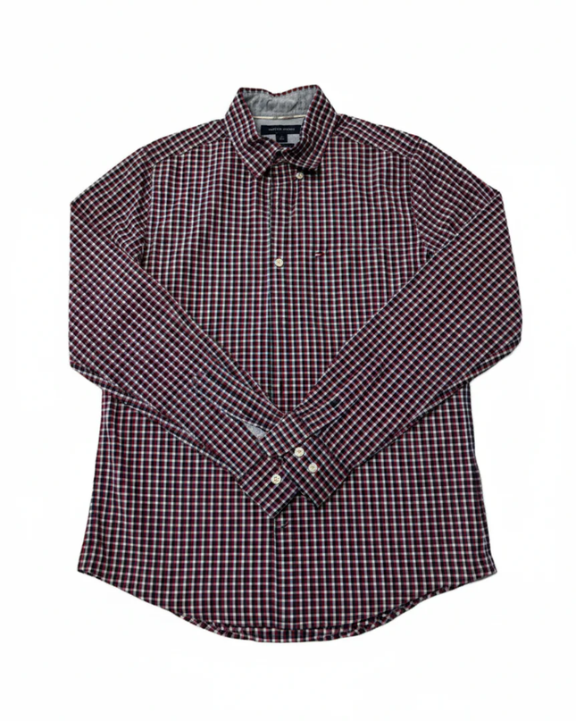 Tommy Hilfiger Red/Blue/White Gingham Check Slim Fit Shirt