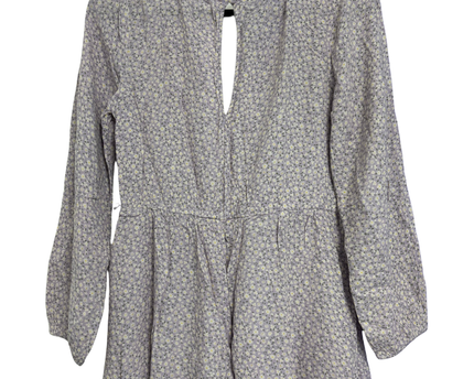 American Eagle Purple Floral Long Sleeve Wrap Romper