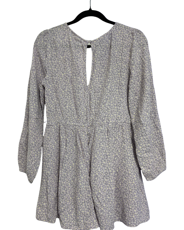 American Eagle Purple Floral Long Sleeve Wrap Romper