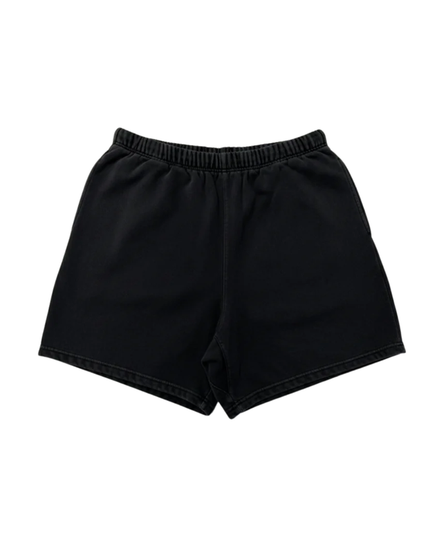 SUMWON Black Acid Wash Sweat Shorts