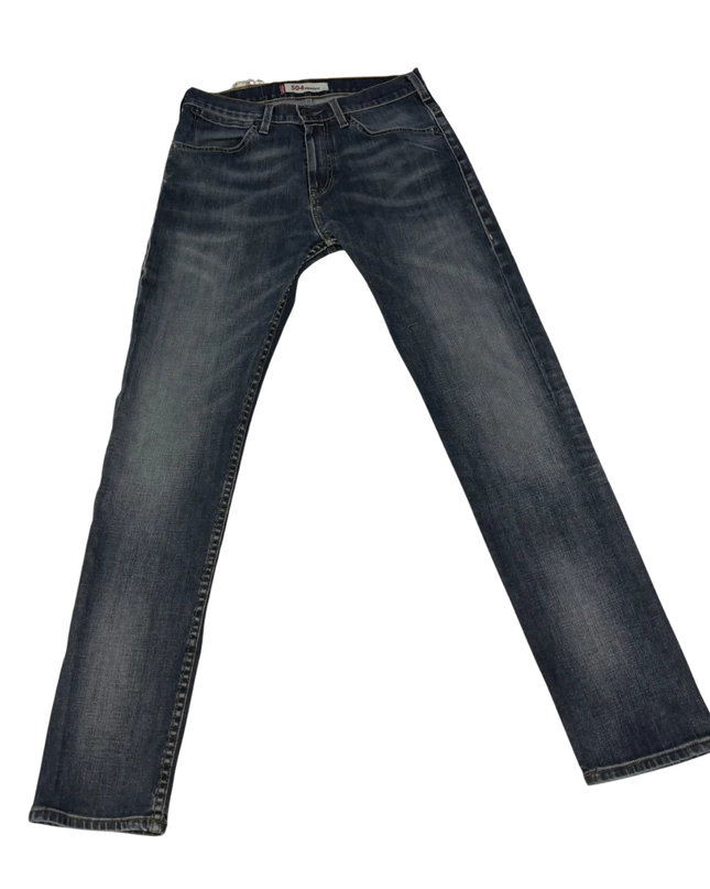 Levi's 504 Straight Fit Dark Blue Faded Denim Jeans