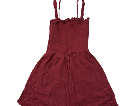 Abercrombie & Fitch Red Smocked Sleeveless Romper