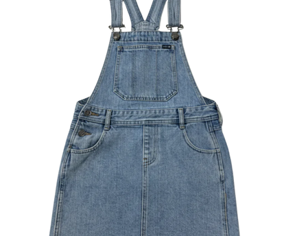 Riders by Lee Blue Denim Overall Mini Dress
