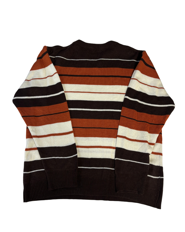 Nike Brown/Orange/White Striped Knit Sweater