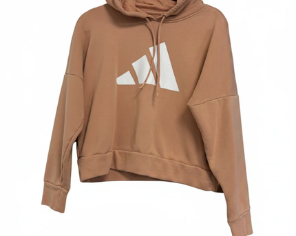 Adidas Peach Cropped Graphic Logo Hoodie