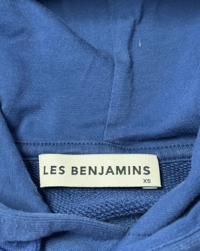 Les Benjamins Blue Embroidered Logo Hoodie
