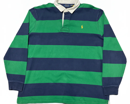 Polo Ralph Lauren Green/Navy Blue Long-Sleeve Rugby Polo Shirt