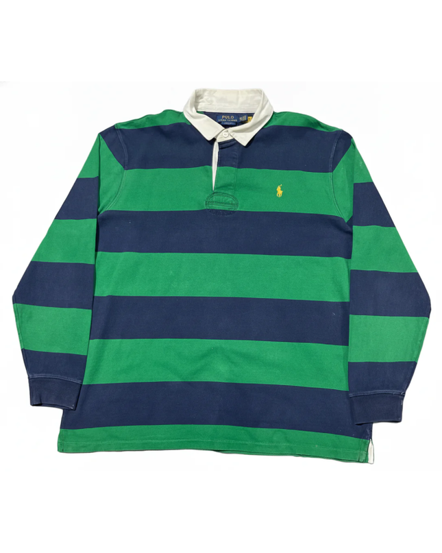 Polo Ralph Lauren Green/Navy Blue Long-Sleeve Rugby Polo Shirt