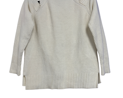 INC International Concepts Off-White Embellished Cold-Shoulder Sweater