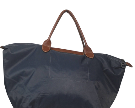Longchamp Navy Blue Le Pliage Medal Patch Tote Bag