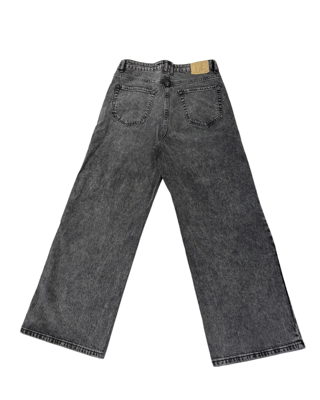 Zara Grey High-Waisted Wide Leg Jeans