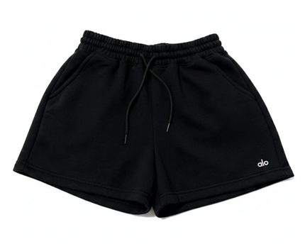 Alo Black Fleece Lounge Shorts