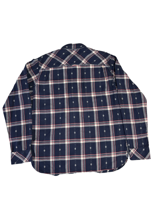 Hilfiger Denim Navy Blue Plaid Long Sleeve Button-Down Shirt