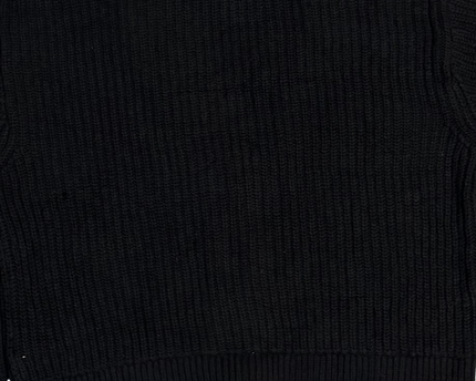H&M Black Rib-Knit V-Neck Cropped Cardigan