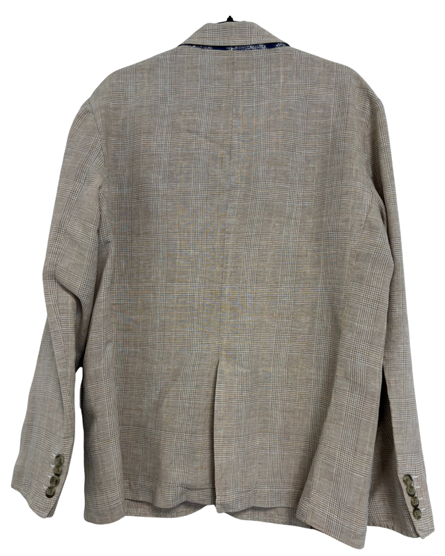 Tailor Vintage Gray Glen Check Linen Blazer