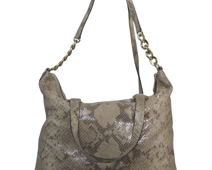 Michael Kors Beige Snakeskin Embossed Shoulder Bag