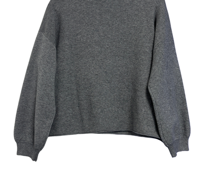 Stradivarius Grey Quarter-Zip Ring Pull Knit Sweater