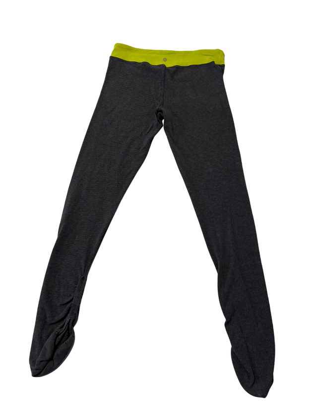 Lululemon Grey Ribbed Leggings with Ruched Ankle