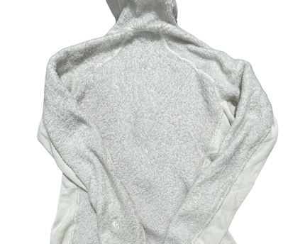 Patagonia White High-Loft Fleece Hooded Jacket