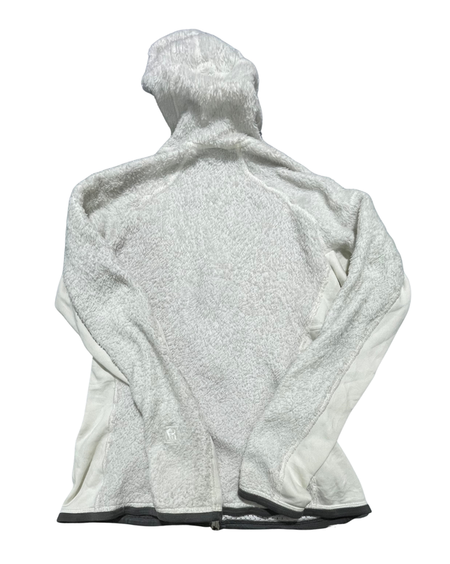 Patagonia White High-Loft Fleece Hooded Jacket