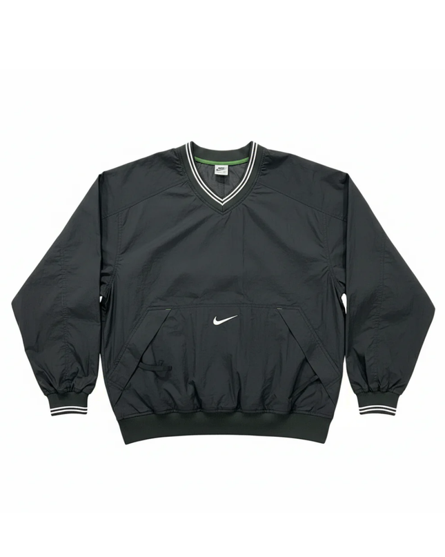 Nike Black Vintage V-Neck Windbreaker Pullover Jacket