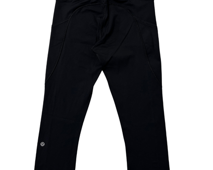 Lululemon Black High-Waisted Athletic Cropped Leggings with Side Pockets