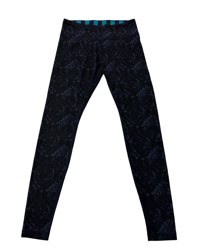 Lululemon Navy Blue Patterned Active Leggings