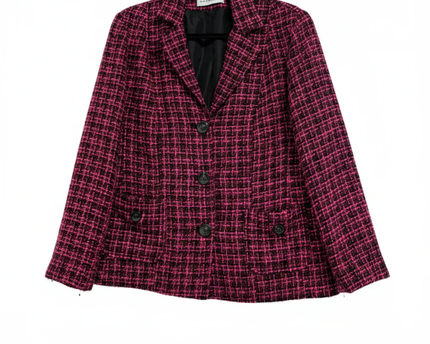 Wardrobe Pink and Black Bouclé Tweed Blazer