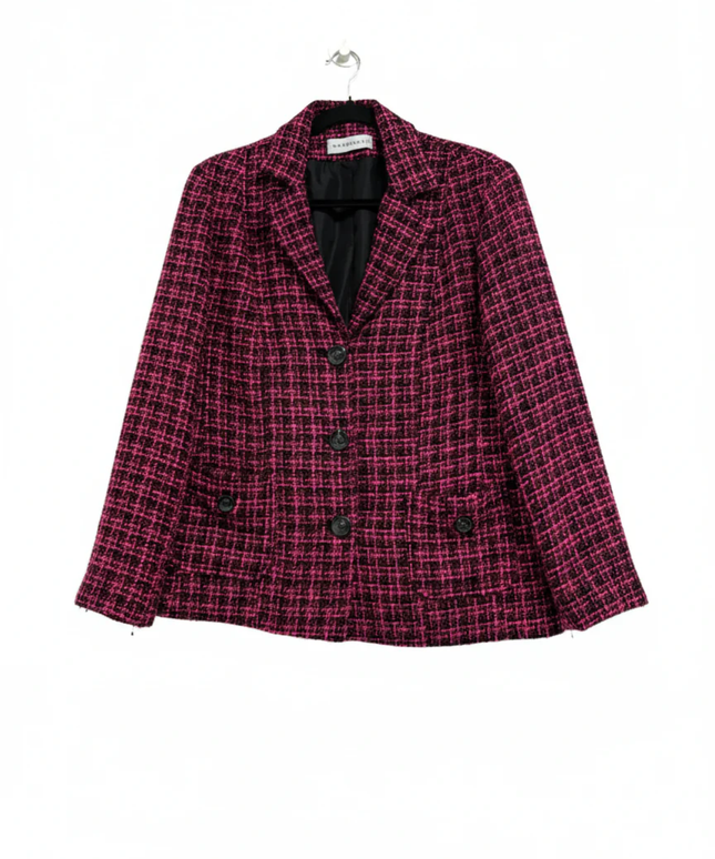 Wardrobe Pink and Black Bouclé Tweed Blazer