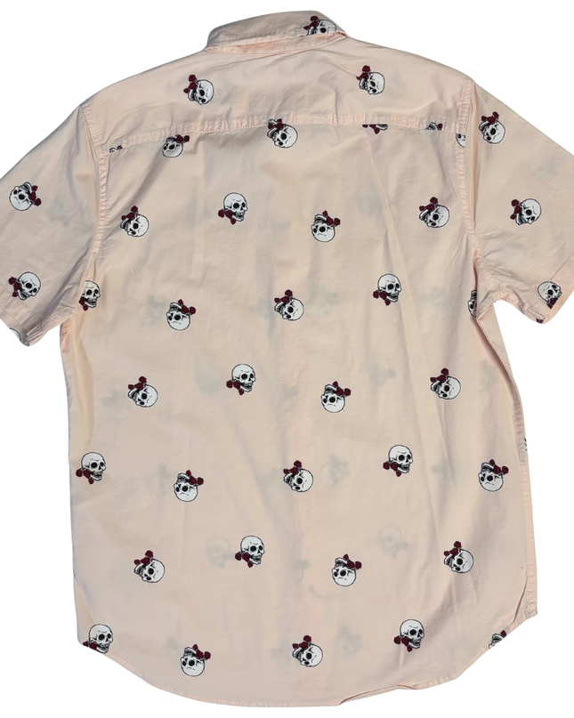 Hollister Pink Skull & Roses Graphic Short Sleeve Shirt