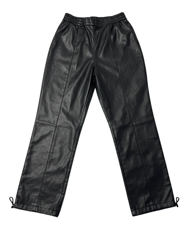 Zara Black Faux Leather Jogger Pants