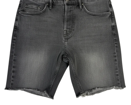 AllSaints Faded Black Distressed Denim Shorts