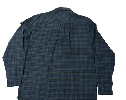 Lacoste Men's Green/Blue Plaid Long Sleeve Shirt