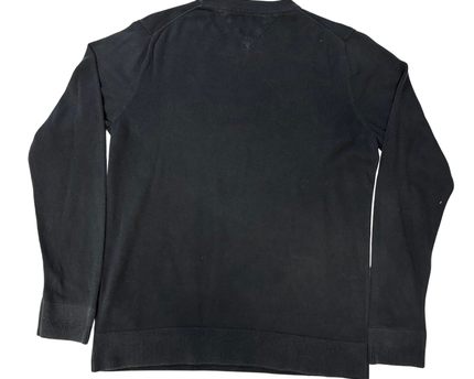 Tommy Hilfiger Black Cotton Silk Crewneck Sweater