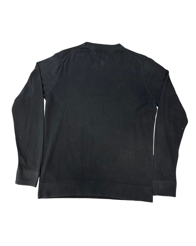Tommy Hilfiger Black Cotton Silk Crewneck Sweater