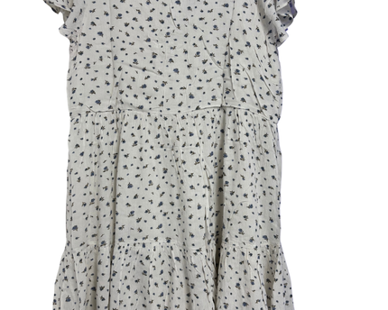 American Eagle White Floral Tiered V-Neck Mini Dress