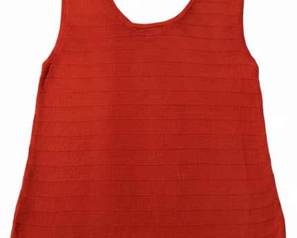 Burberry Orange Ribbed Knit Tank Top
