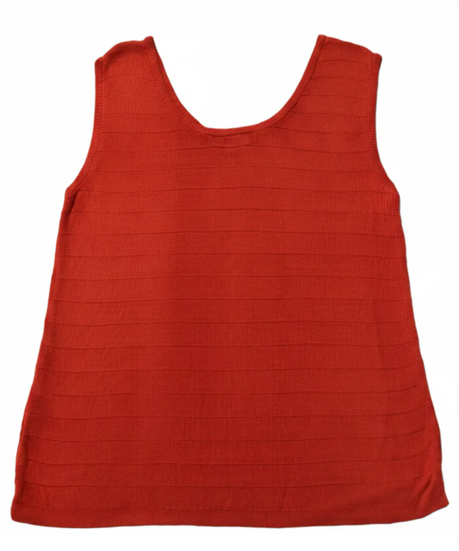 Burberry Orange Ribbed Knit Tank Top