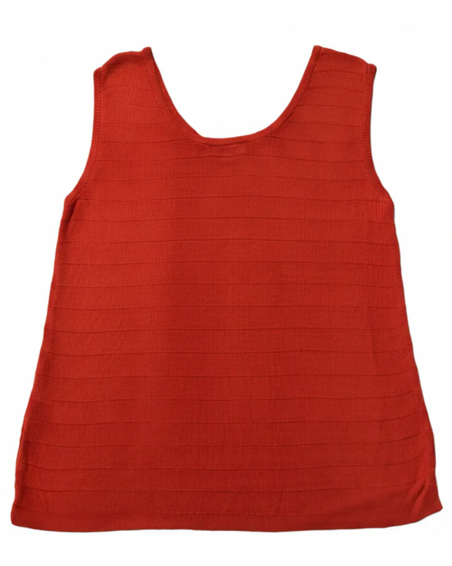 Burberry Orange Ribbed Knit Tank Top