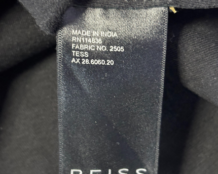 Reiss Black Embellished Leather Mini Skirt