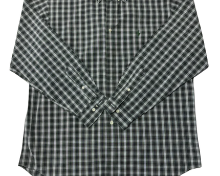 Ralph Lauren Green and Navy Plaid Classic Fit Button-Down Shirt