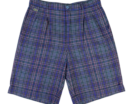Lacoste Blue Plaid Vintage Bermuda Shorts