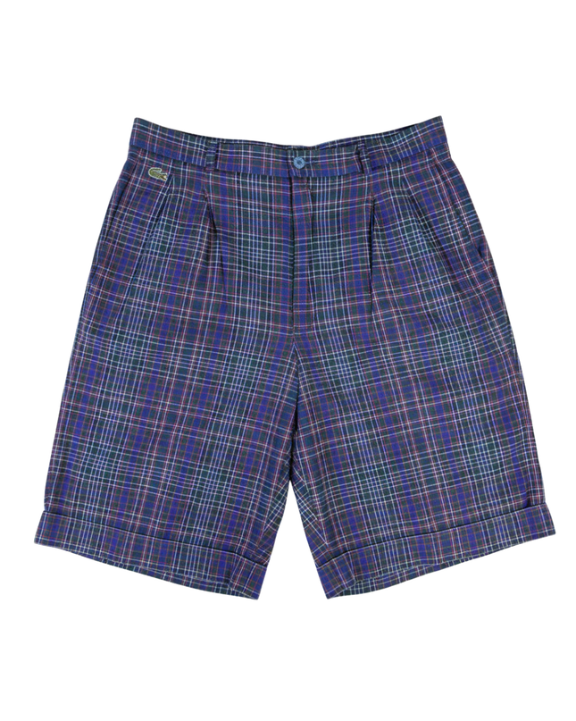 Lacoste Blue Plaid Vintage Bermuda Shorts